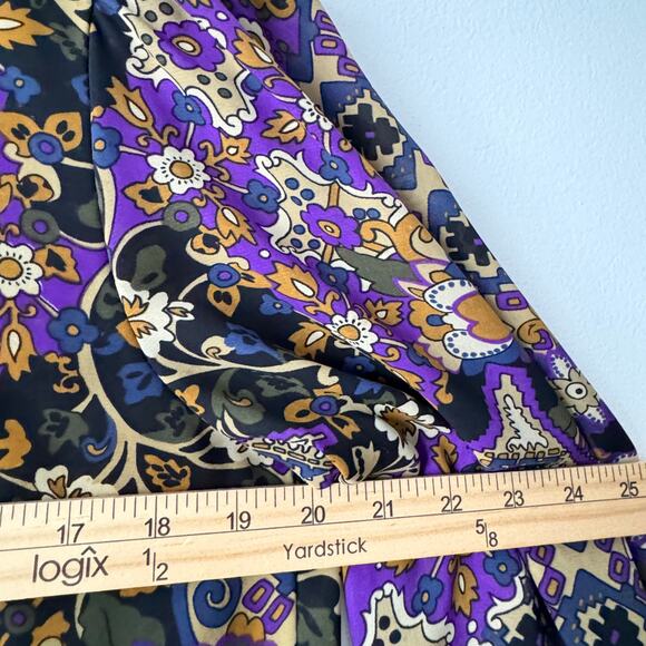 Vtg Jordan‎ Blouse Womens 6 Multicolor Button Up Tassel Retro Career Business - Picture 8 of 10